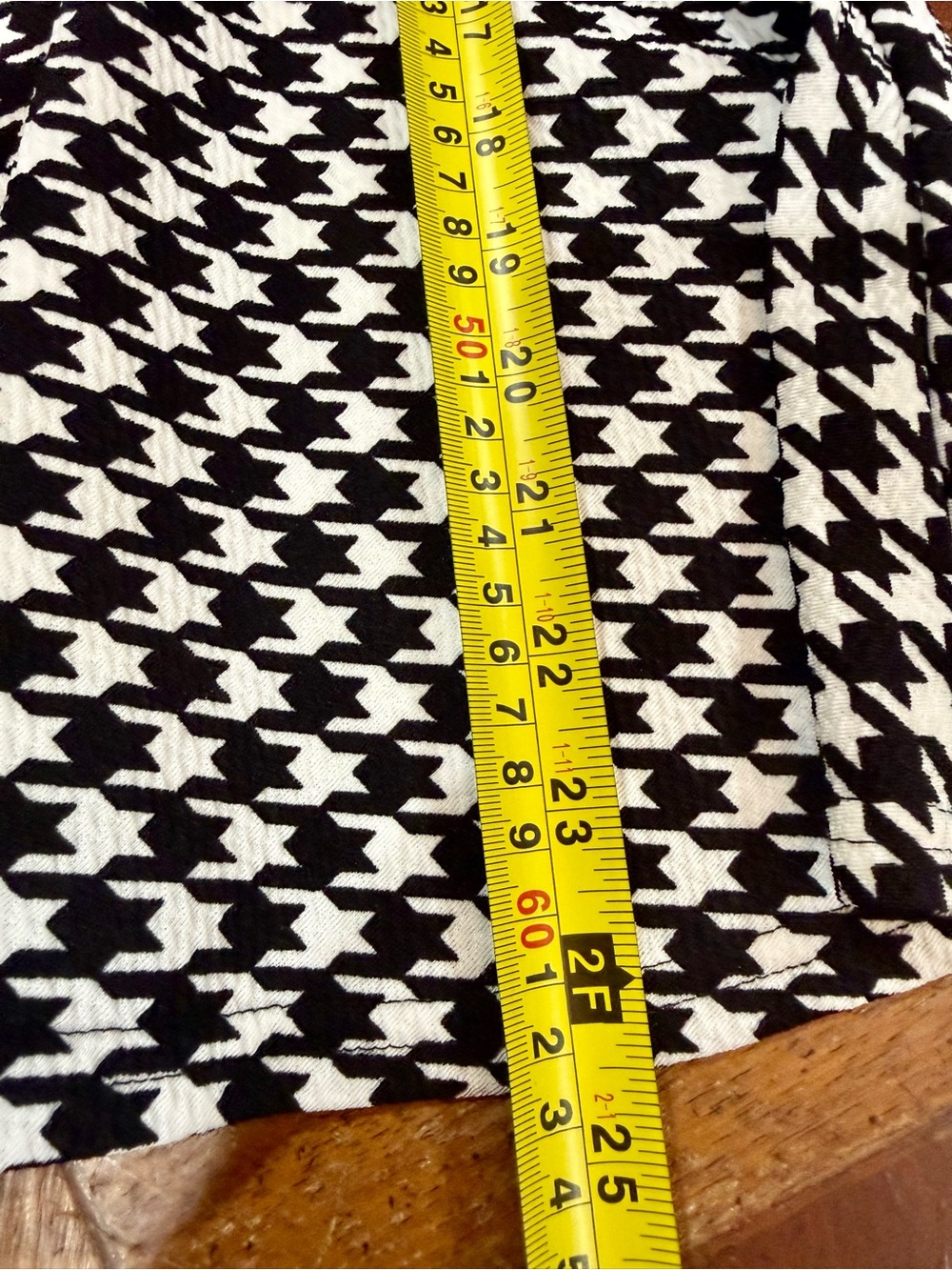 Houndstooth Peplum Top Mesh Detail Gold Buckle Belted Waist M/L - Picture 11 of 11